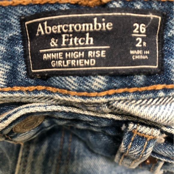 Abercrombie & Fitch Annie High Rise Girlfriend Jeans Distressed 26/2 Regular - Picture 3 of 5